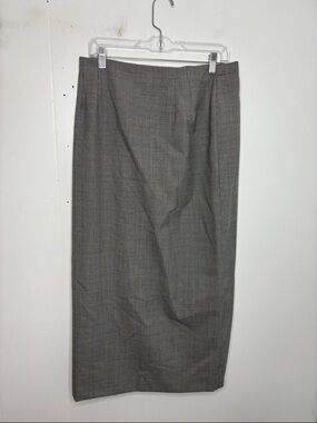 Talbots Skirt Womens 14 Maxi Houndstooth Plaid Lined Worsted Wool Academia Work